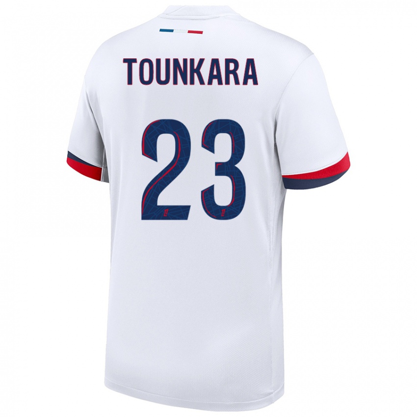 Uomo Maglia Aïssatou Tounkara #23 Bianco Blu Rosso Kit Gara Away 2024/25 Maglietta