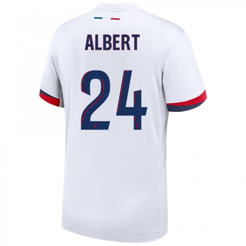 Uomo Maglia Korbin Albert #24 Bianco Blu Rosso Kit Gara Away 2024/25 Maglietta