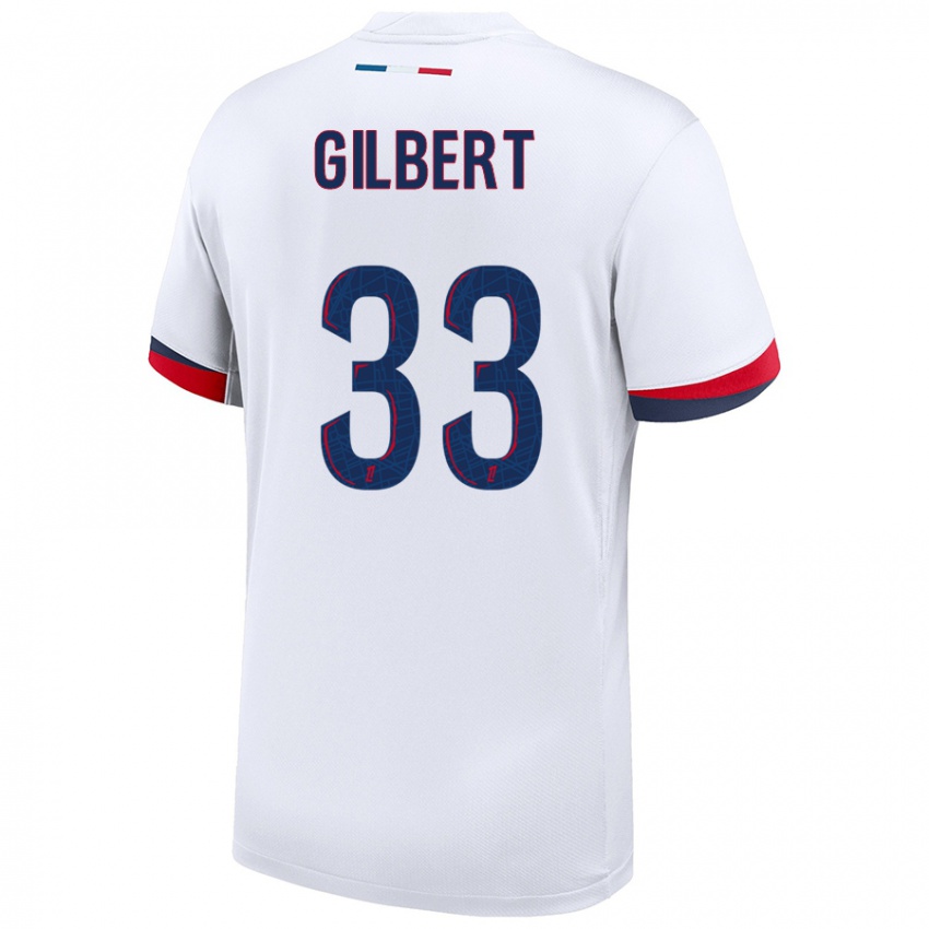 Uomo Maglia Tara Elimbi Gilbert #33 Bianco Blu Rosso Kit Gara Away 2024/25 Maglietta