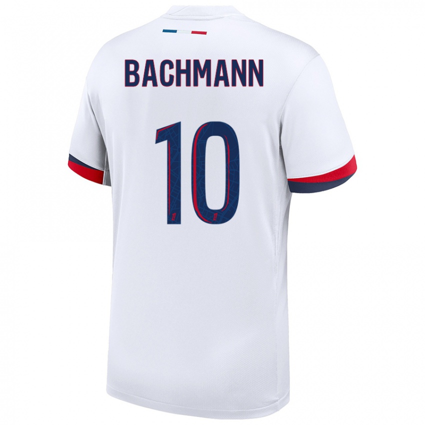 Uomo Maglia Ramona Bachmann #10 Bianco Blu Rosso Kit Gara Away 2024/25 Maglietta