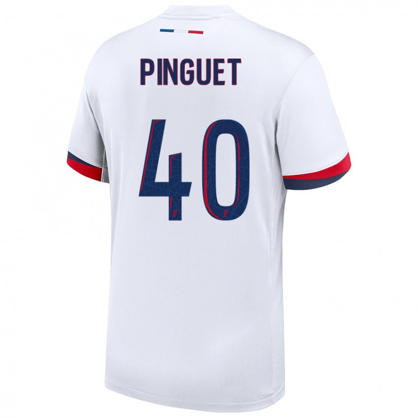 Uomo Maglia Alice Pinguet #40 Bianco Blu Rosso Kit Gara Away 2024/25 Maglietta