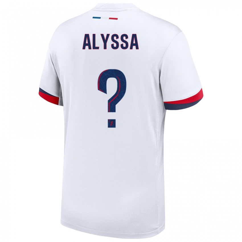 Uomo Maglia Alyssa Fernandes #0 Bianco Blu Rosso Kit Gara Away 2024/25 Maglietta