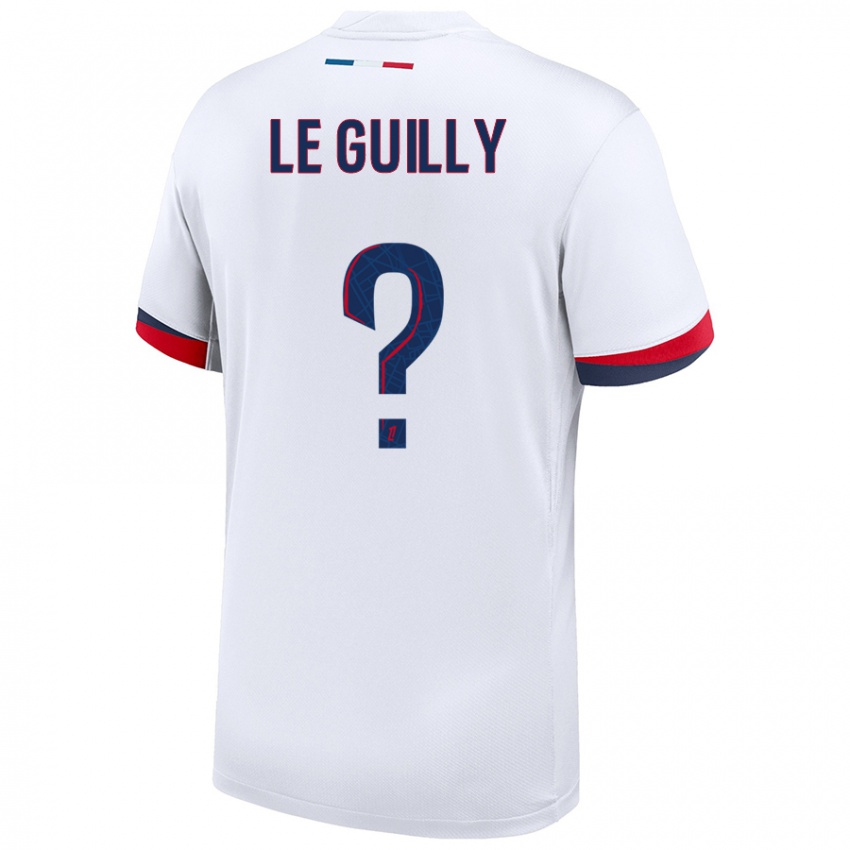 Uomo Maglia Eden Le Guilly #0 Bianco Blu Rosso Kit Gara Away 2024/25 Maglietta