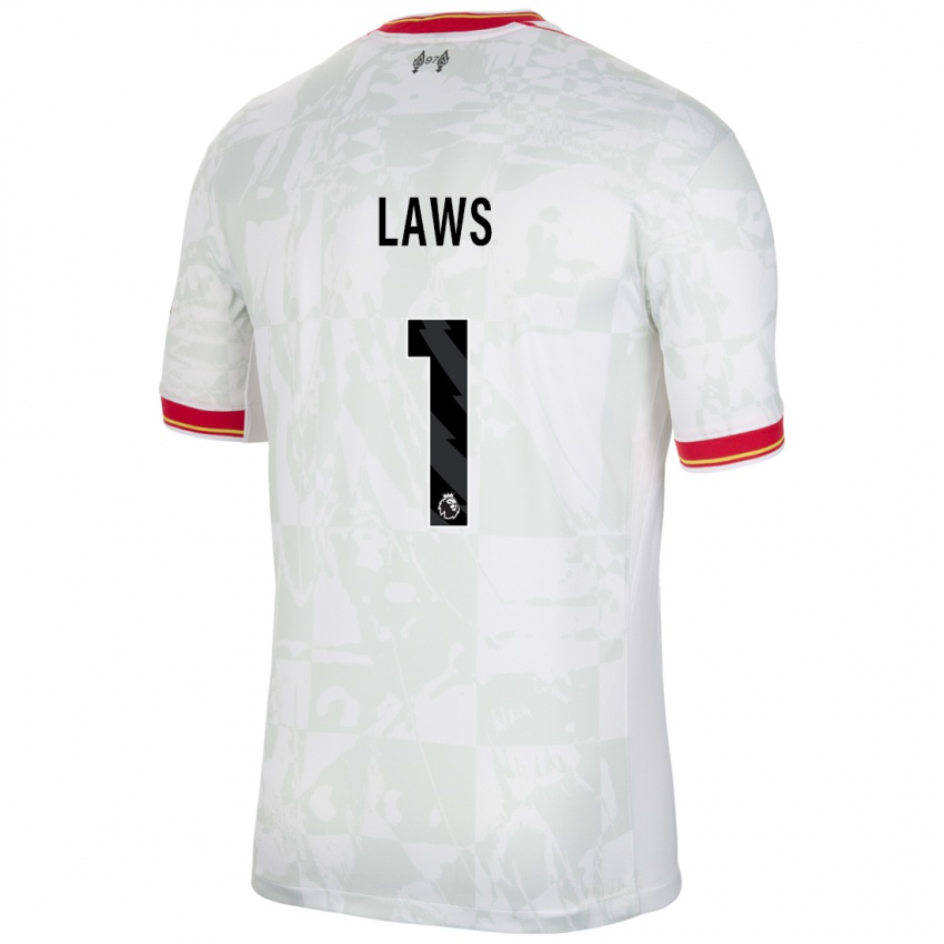 Uomo Maglia Rachael Laws #1 Bianco Rosso Nero Kit Gara Third 2024/25 Maglietta