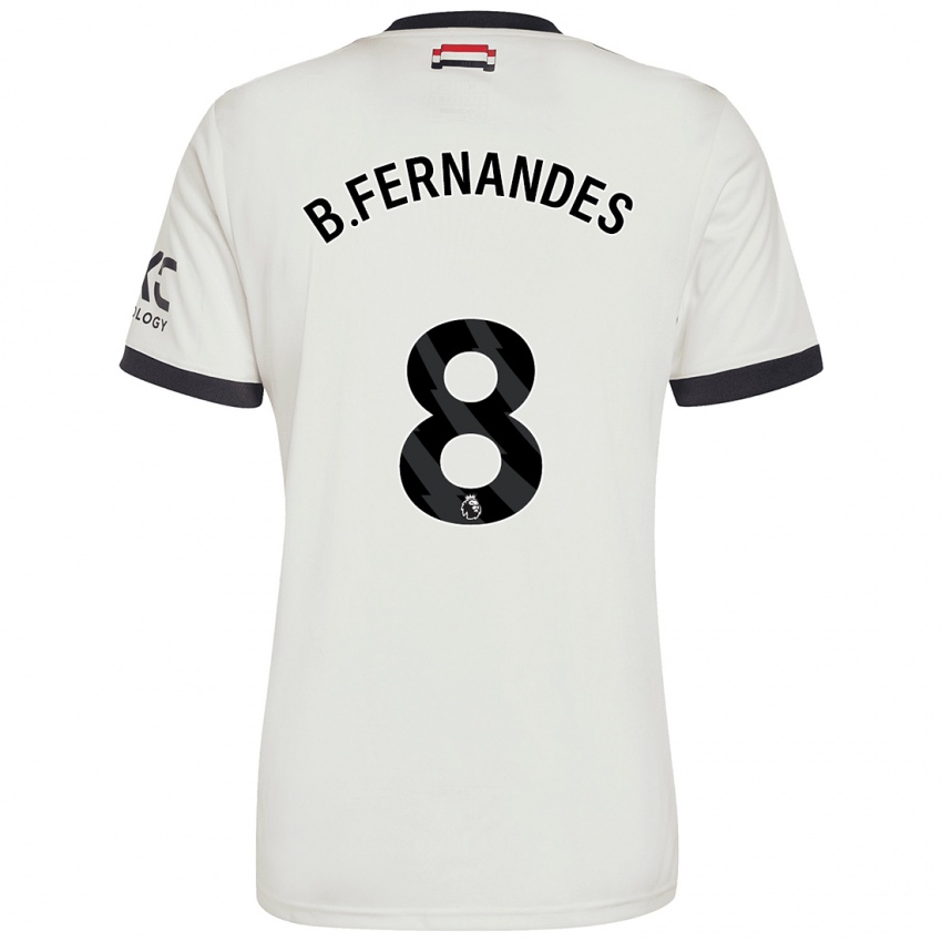 Uomo Maglia Bruno Fernandes #8 Bianco Sporco Kit Gara Third 2024/25 Maglietta