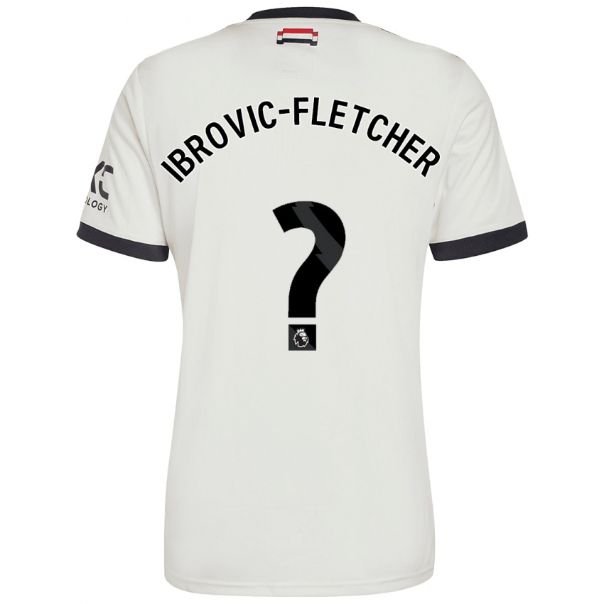 Uomo Maglia Edward Ibrovic-Fletcher #0 Bianco Sporco Kit Gara Third 2024/25 Maglietta