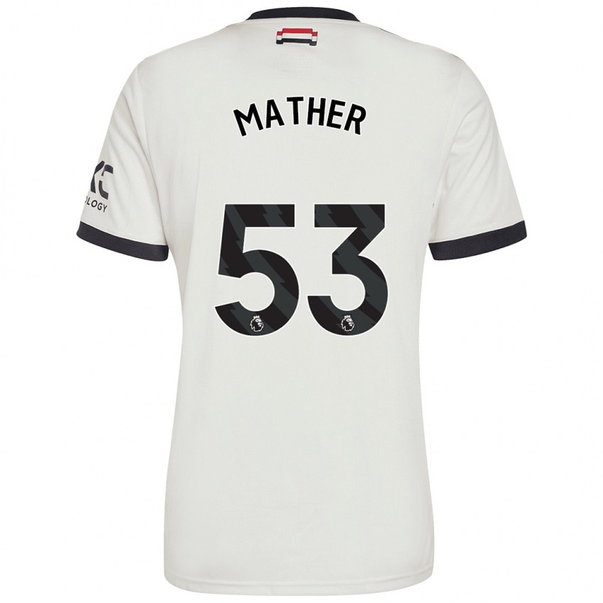 Uomo Maglia Sam Mather #53 Bianco Sporco Kit Gara Third 2024/25 Maglietta