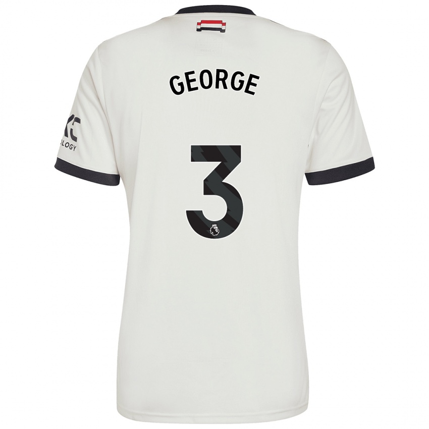 Uomo Maglia Gabby George #3 Bianco Sporco Kit Gara Third 2024/25 Maglietta