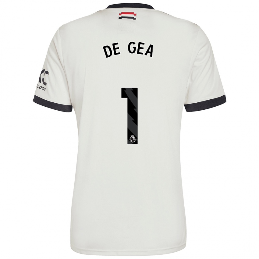 Uomo Maglia David De Gea #1 Bianco Sporco Kit Gara Third 2024/25 Maglietta