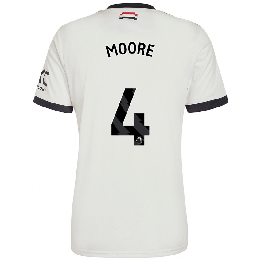 Uomo Maglia Jade Moore #4 Bianco Sporco Kit Gara Third 2024/25 Maglietta