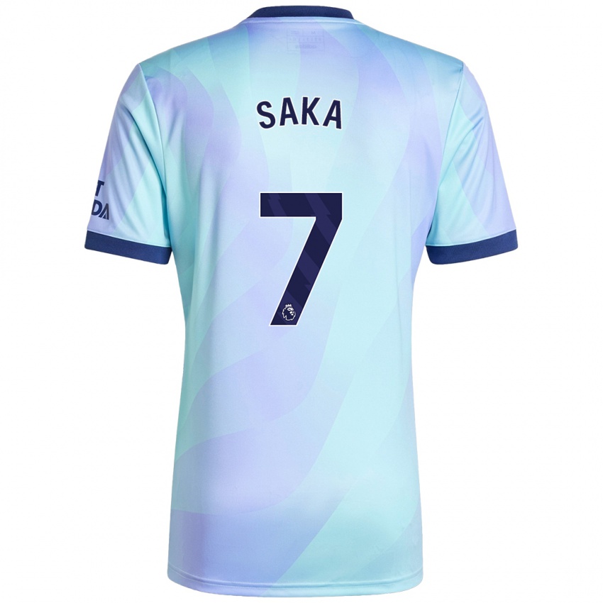 Uomo Maglia Bukayo Saka #7 Acquamarina Kit Gara Third 2024/25 Maglietta