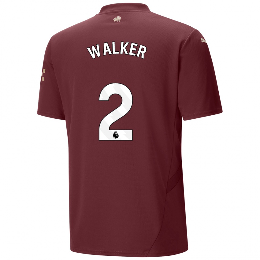 Uomo Maglia Kyle Walker #2 Marrone Kit Gara Third 2024/25 Maglietta