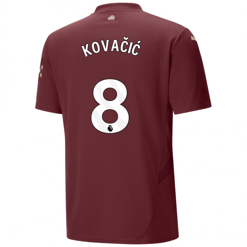 Uomo Maglia Mateo Kovacic #8 Marrone Kit Gara Third 2024/25 Maglietta