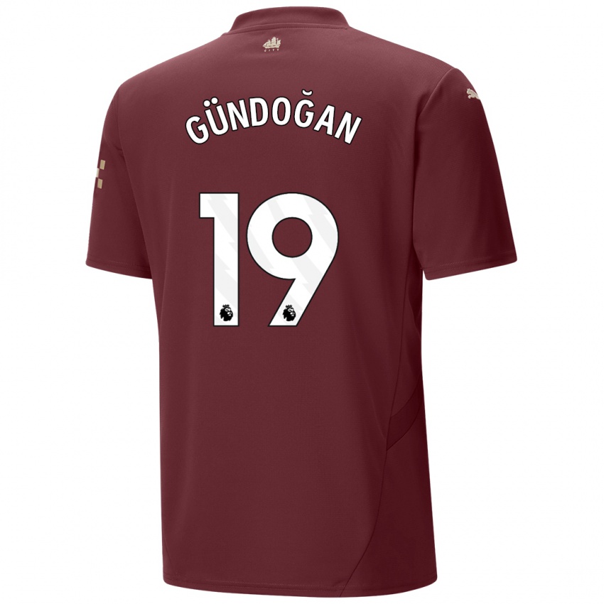 Uomo Maglia Ilkay Gundogan #19 Marrone Kit Gara Third 2024/25 Maglietta