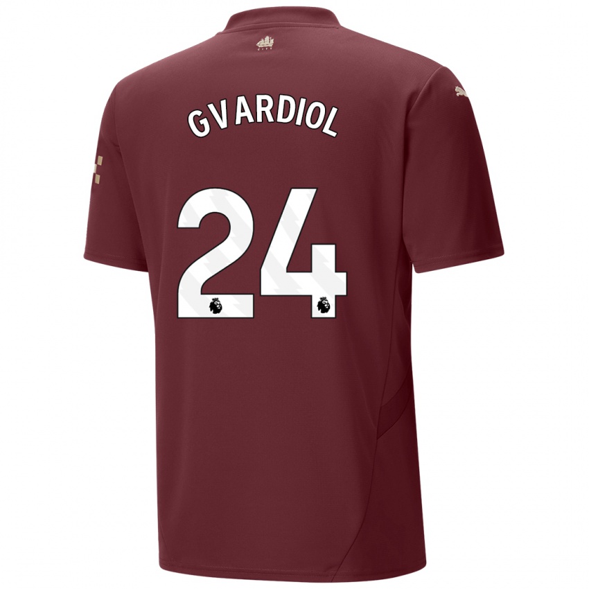 Uomo Maglia Josko Gvardiol #24 Marrone Kit Gara Third 2024/25 Maglietta