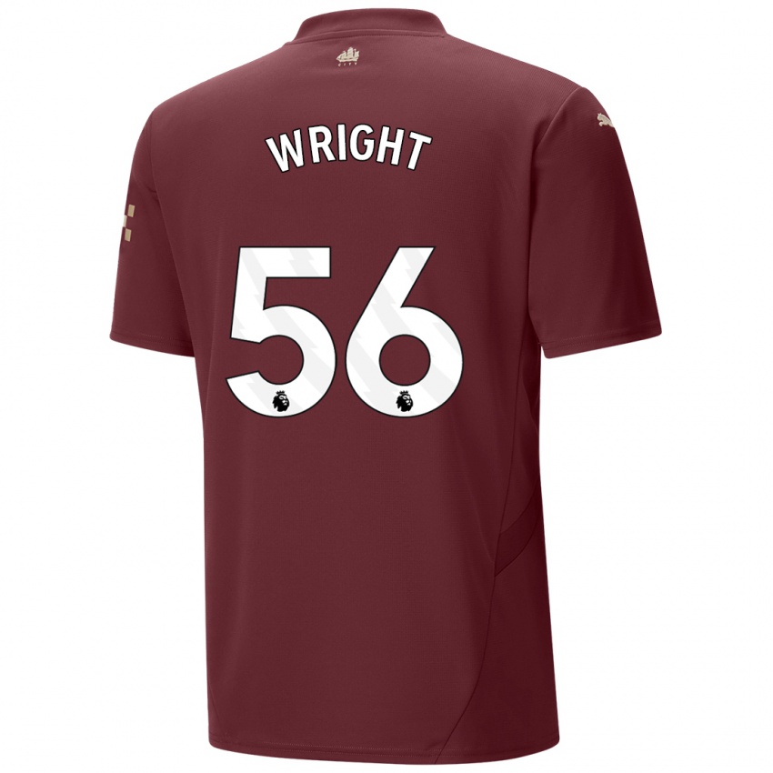 Uomo Maglia Jacob Wright #56 Marrone Kit Gara Third 2024/25 Maglietta