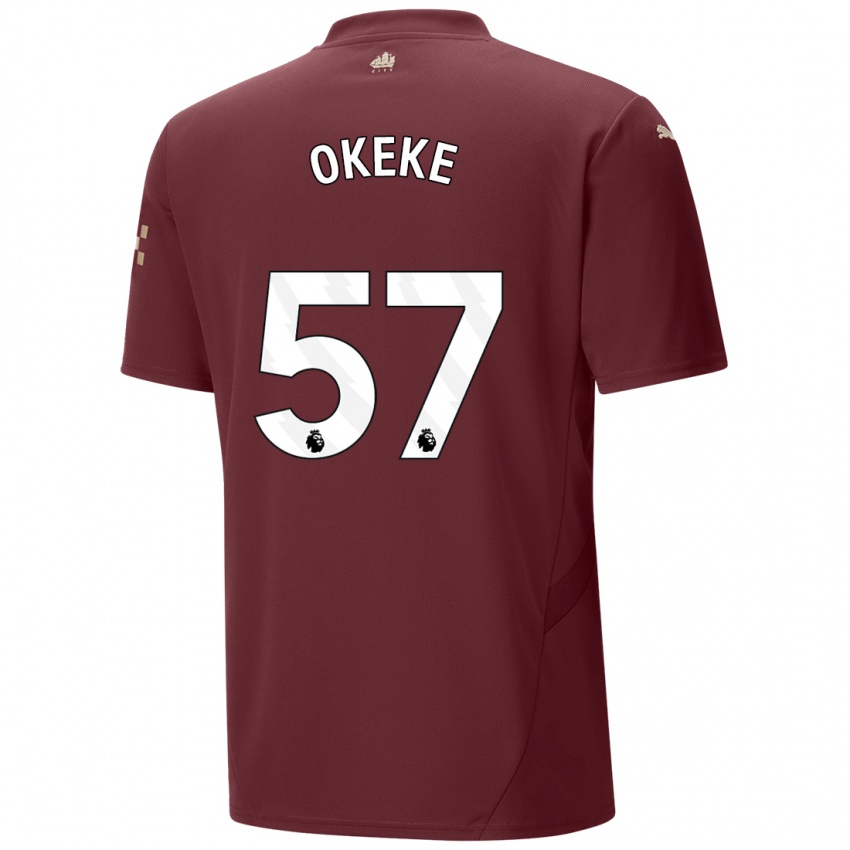 Uomo Maglia Michael Okeke #57 Marrone Kit Gara Third 2024/25 Maglietta