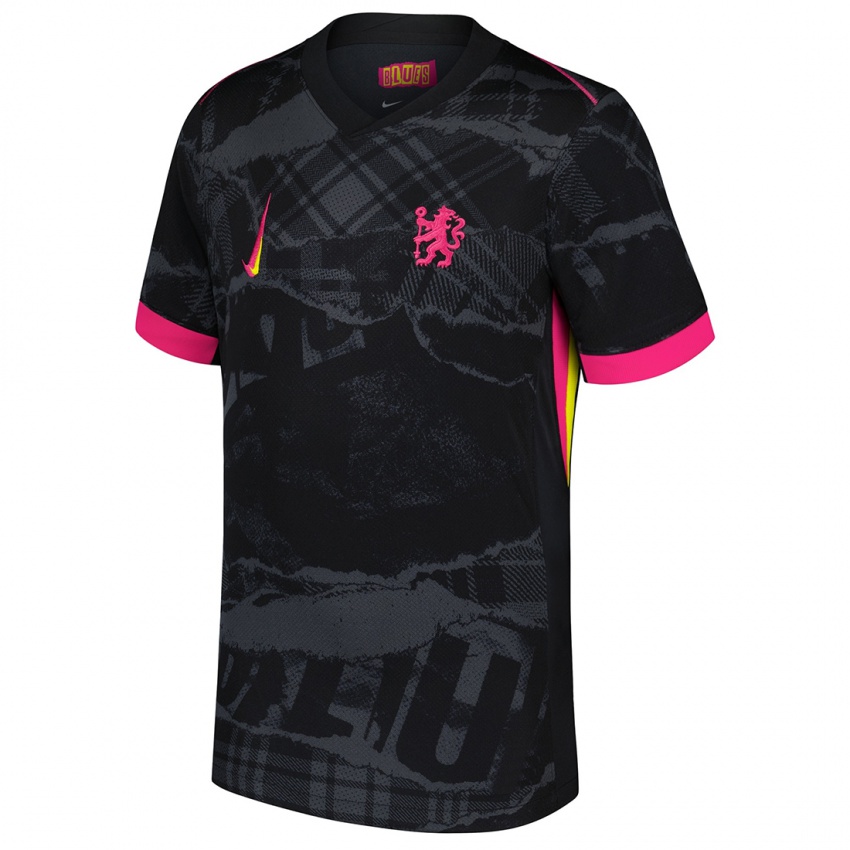 Uomo Maglia Il Tuo Nome #0 Nero Rosa Kit Gara Third 2024/25 Maglietta