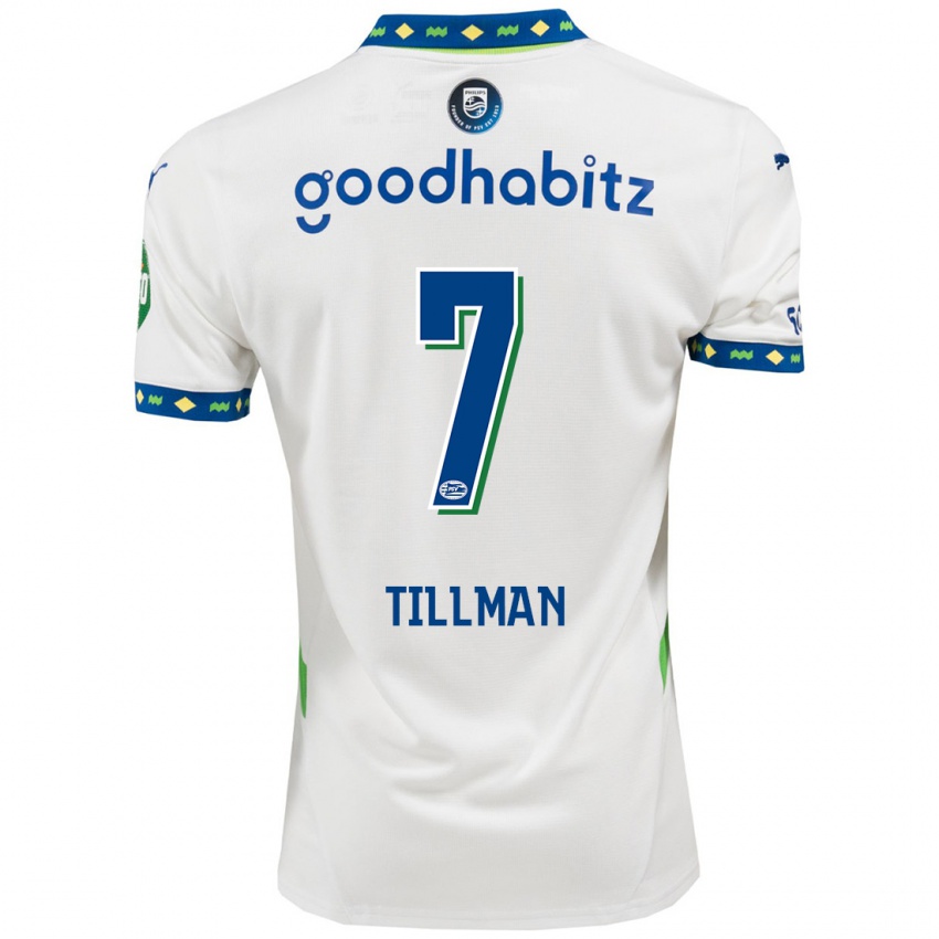 Uomo Maglia Malik Tillman #7 Bianco Blu Scuro Kit Gara Third 2024/25 Maglietta