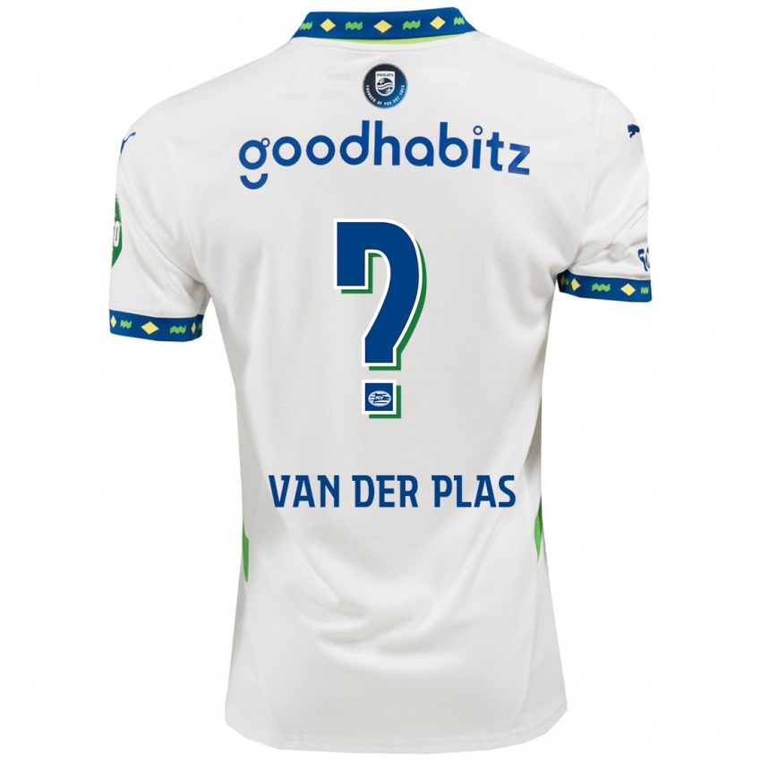 Uomo Maglia Sven Van Der Plas #0 Bianco Blu Scuro Kit Gara Third 2024/25 Maglietta