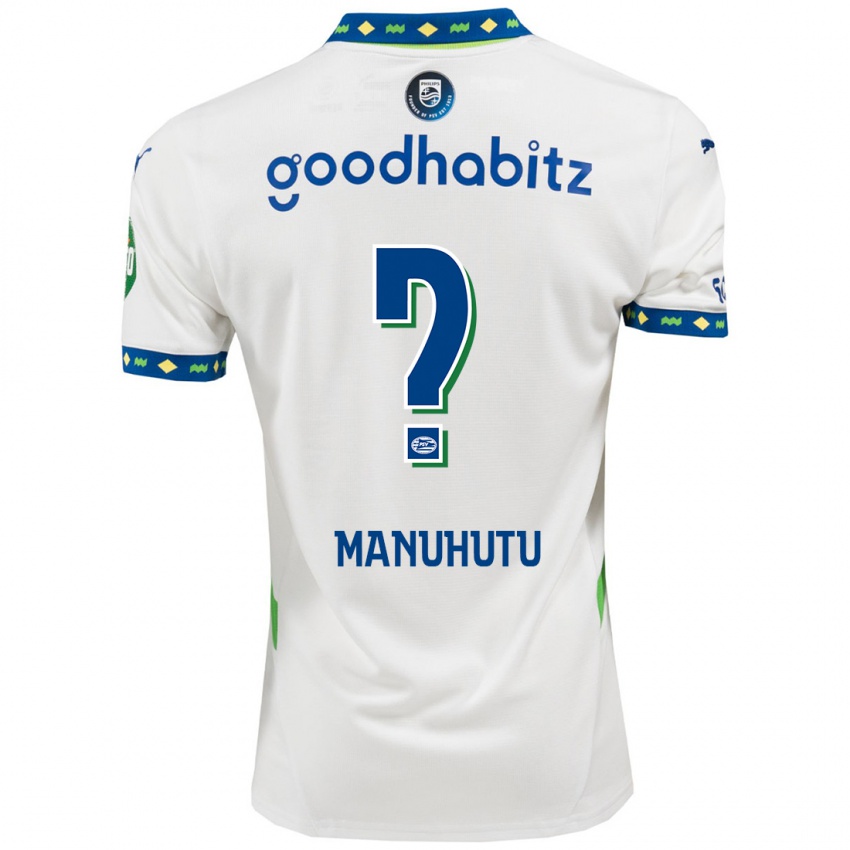 Uomo Maglia Rivas Manuhutu #0 Bianco Blu Scuro Kit Gara Third 2024/25 Maglietta