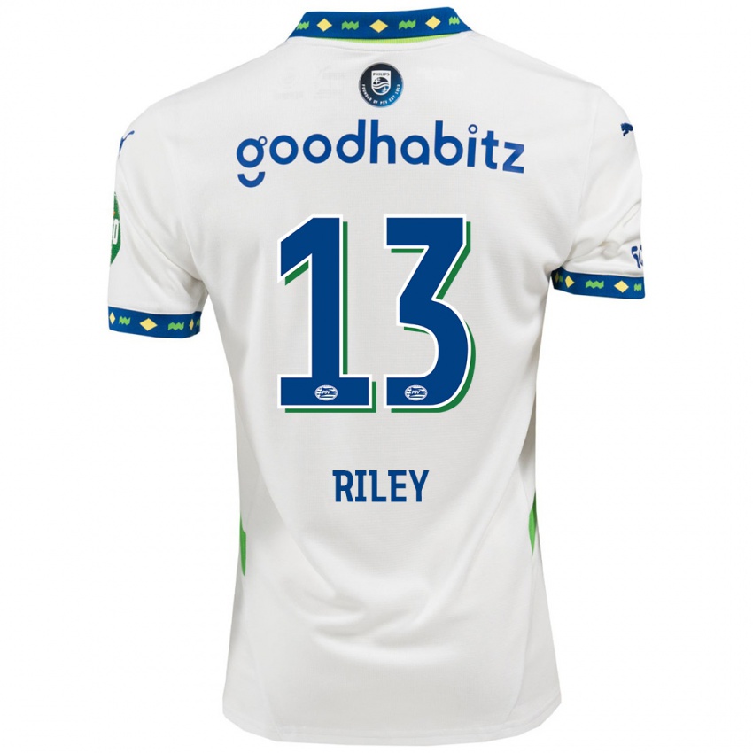 Uomo Maglia Indiah-Paige Riley #13 Bianco Blu Scuro Kit Gara Third 2024/25 Maglietta