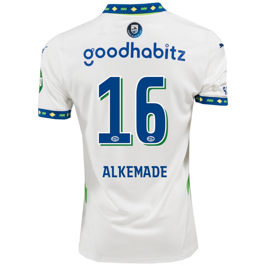 Uomo Maglia Lisan Alkemade #16 Bianco Blu Scuro Kit Gara Third 2024/25 Maglietta