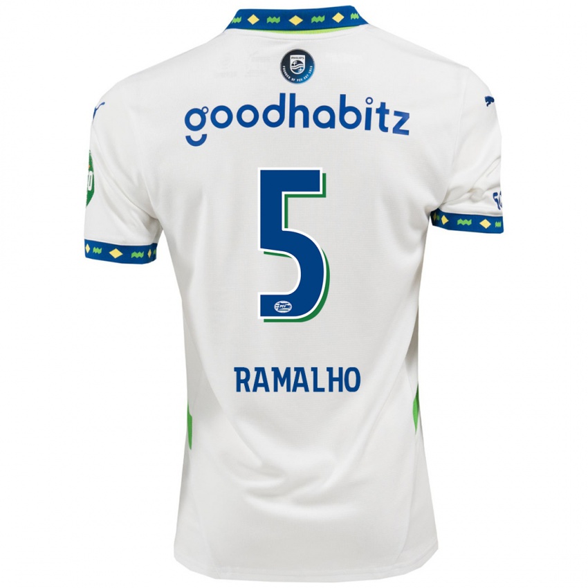 Uomo Maglia André Ramalho #5 Bianco Blu Scuro Kit Gara Third 2024/25 Maglietta