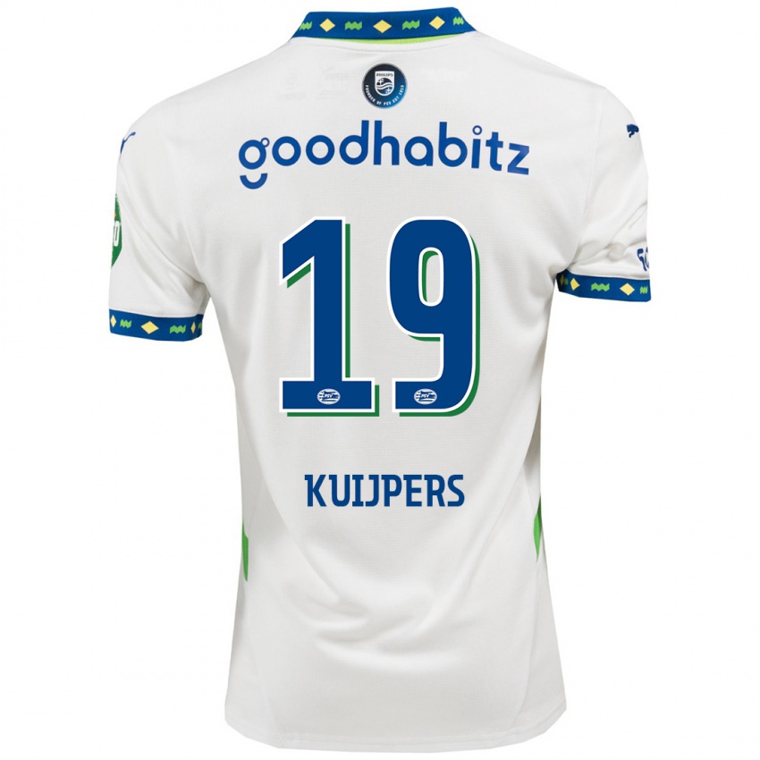 Uomo Maglia Jeslynn Kuijpers #19 Bianco Blu Scuro Kit Gara Third 2024/25 Maglietta