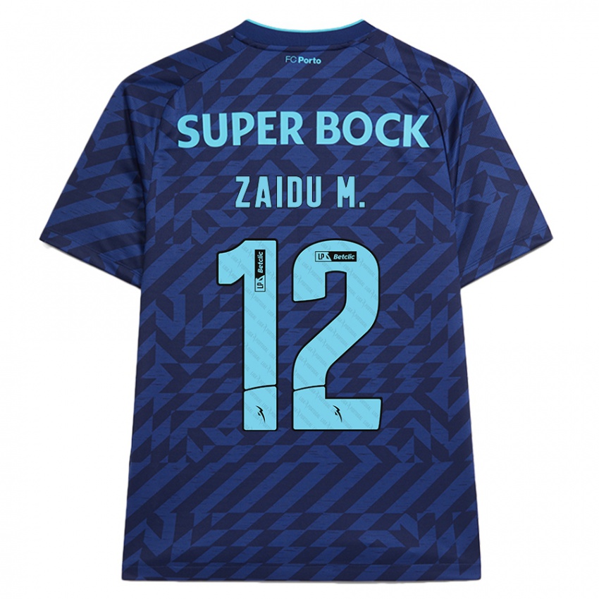 Uomo Maglia Zaidu #12 Blu Navy Kit Gara Third 2024/25 Maglietta