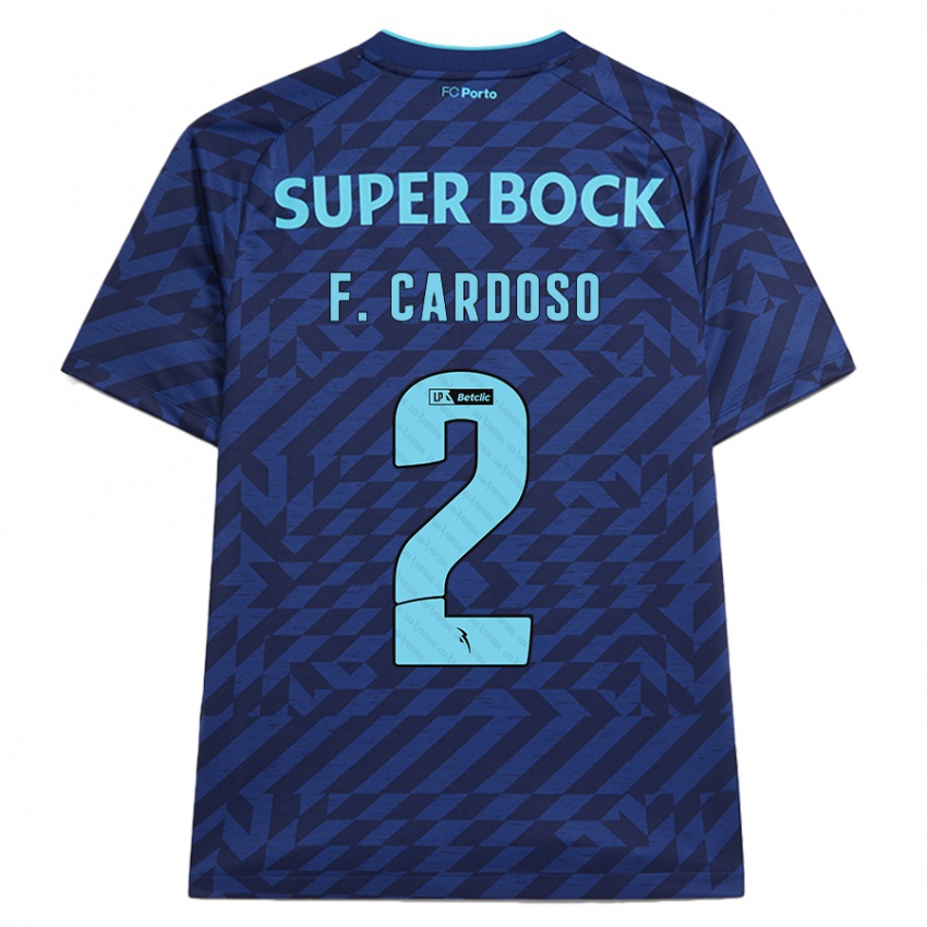 Uomo Maglia Fábio Cardoso #2 Blu Navy Kit Gara Third 2024/25 Maglietta