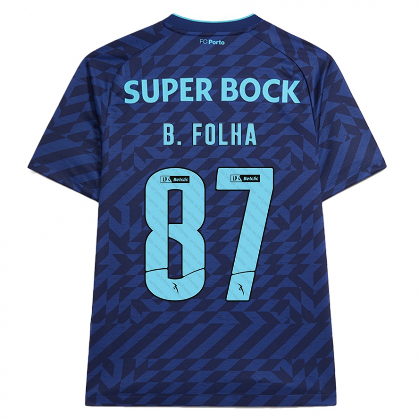 Uomo Maglia Bernardo Folha #87 Blu Navy Kit Gara Third 2024/25 Maglietta