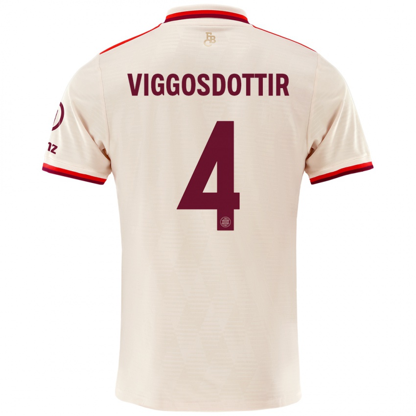 Uomo Maglia Glódís Perla Viggósdóttir #4 Lino Kit Gara Third 2024/25 Maglietta