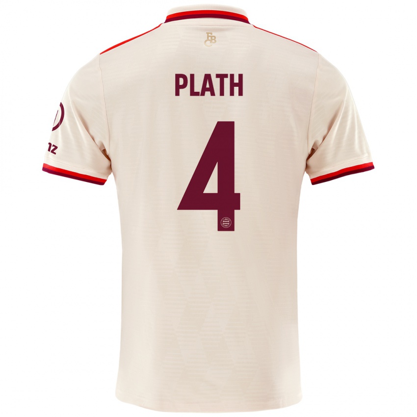 Uomo Maglia Max Plath #4 Lino Kit Gara Third 2024/25 Maglietta