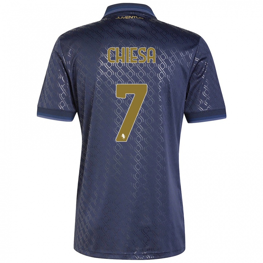 Uomo Maglia Federico Chiesa #7 Blu Navy Kit Gara Third 2024/25 Maglietta