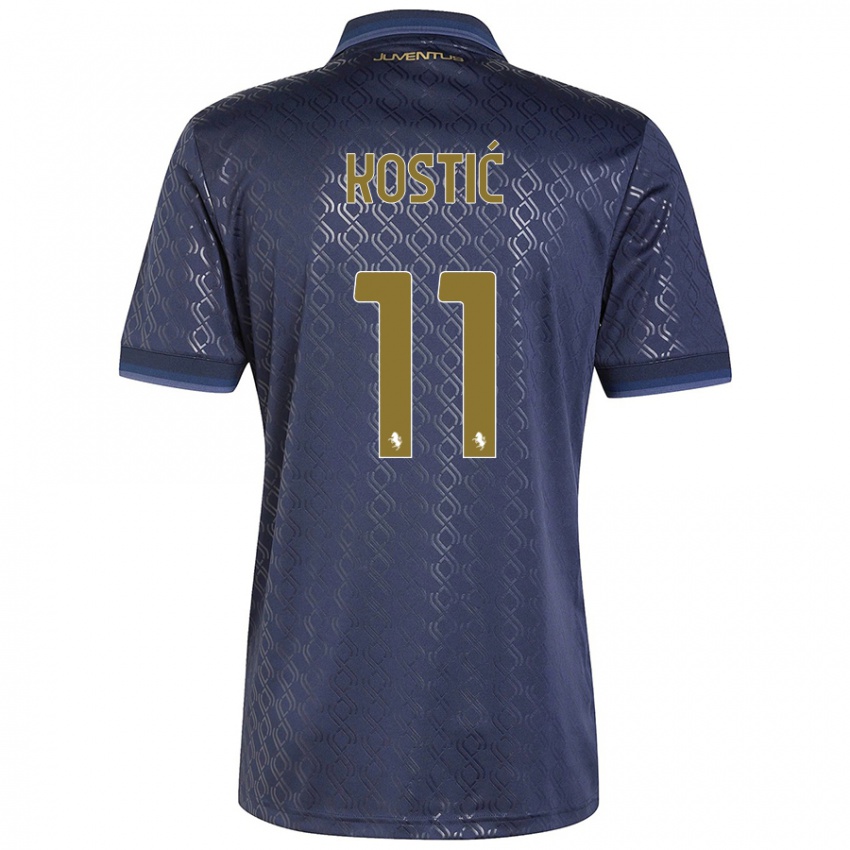 Uomo Maglia Filip Kostic #11 Blu Navy Kit Gara Third 2024/25 Maglietta