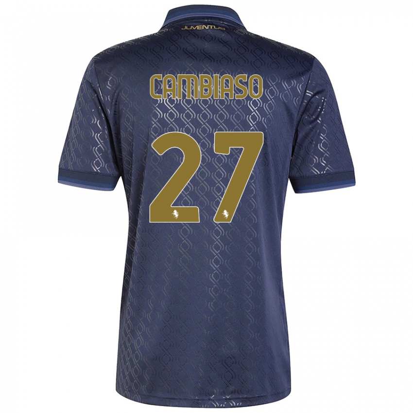 Uomo Maglia Andrea Cambiaso #27 Blu Navy Kit Gara Third 2024/25 Maglietta