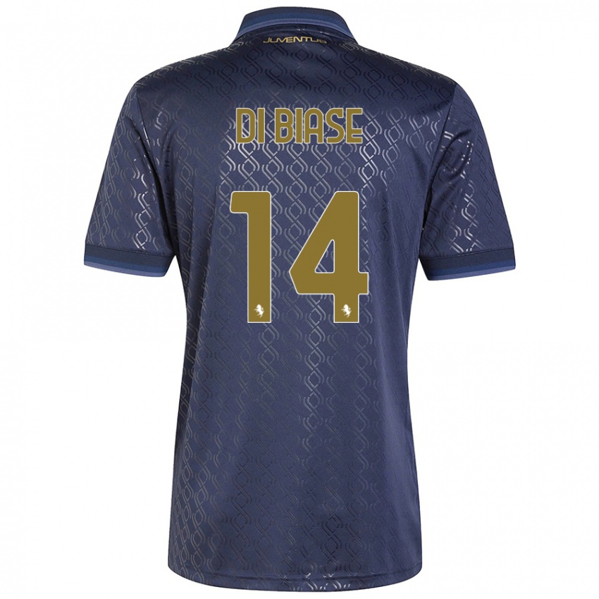 Uomo Maglia Gianmarco Di Biase #14 Blu Navy Kit Gara Third 2024/25 Maglietta