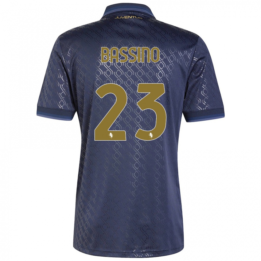 Uomo Maglia Alessandro Bassino #23 Blu Navy Kit Gara Third 2024/25 Maglietta