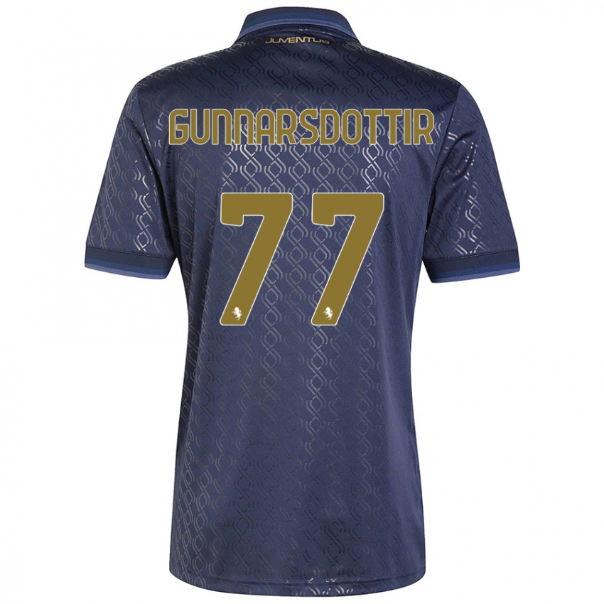 Uomo Maglia Sara Bjork Gunnarsdottir #77 Blu Navy Kit Gara Third 2024/25 Maglietta