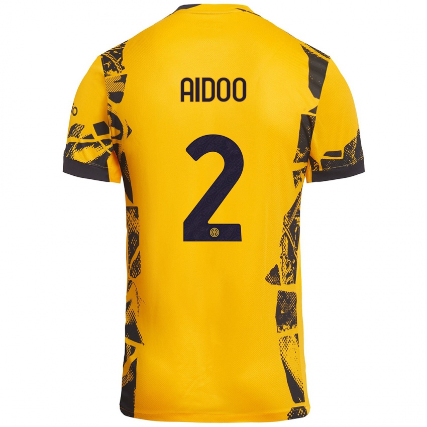 Uomo Maglia Mike Aidoo #2 Oro Nero Kit Gara Third 2024/25 Maglietta