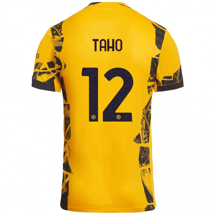 Uomo Maglia Alain Taho #12 Oro Nero Kit Gara Third 2024/25 Maglietta