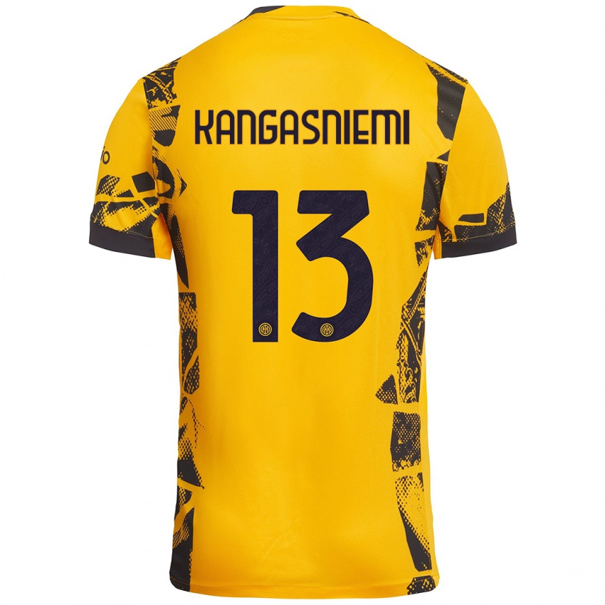 Uomo Maglia Ilari Kangasniemi #13 Oro Nero Kit Gara Third 2024/25 Maglietta