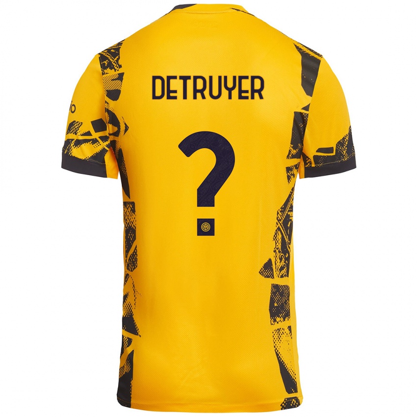 Uomo Maglia Marie Detruyer #0 Oro Nero Kit Gara Third 2024/25 Maglietta