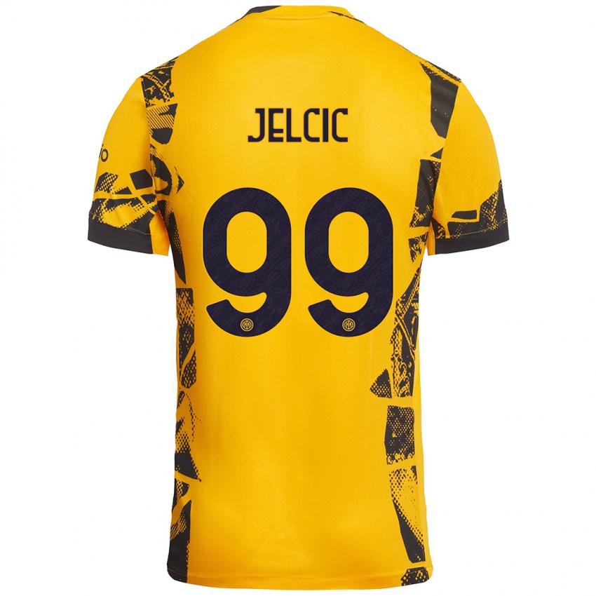 Uomo Maglia Maja Jelčić #99 Oro Nero Kit Gara Third 2024/25 Maglietta