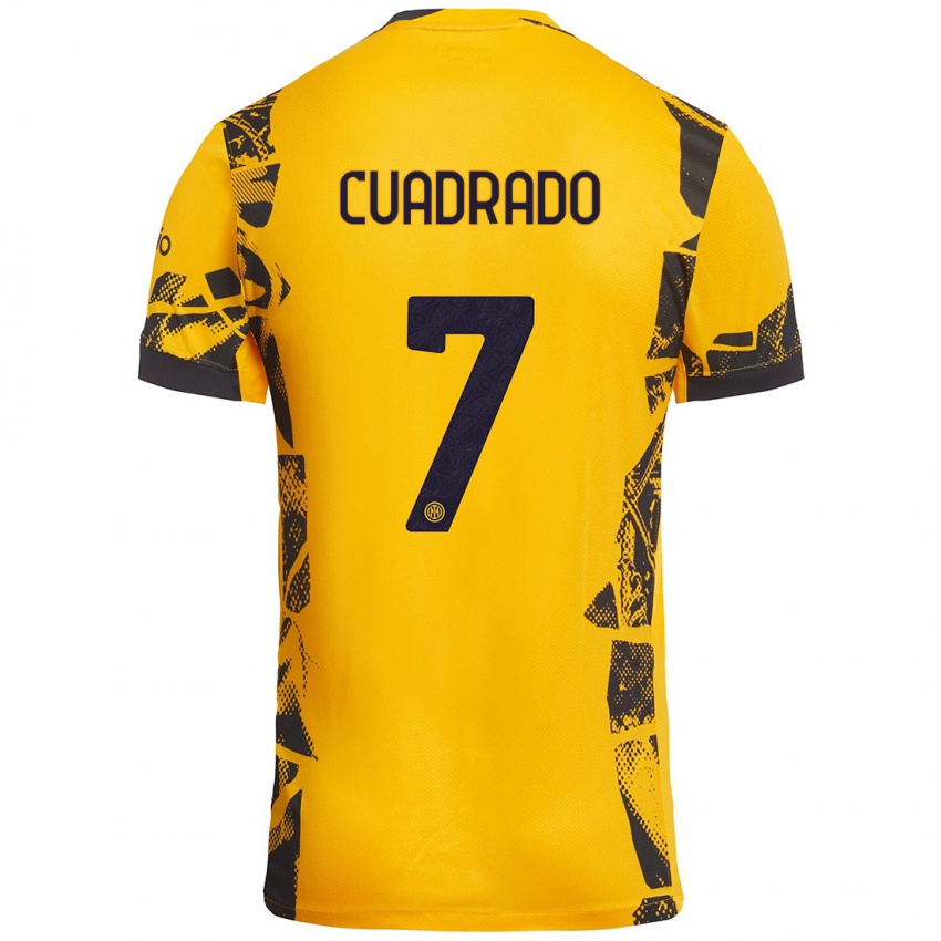 Uomo Maglia Juan Cuadrado #7 Oro Nero Kit Gara Third 2024/25 Maglietta