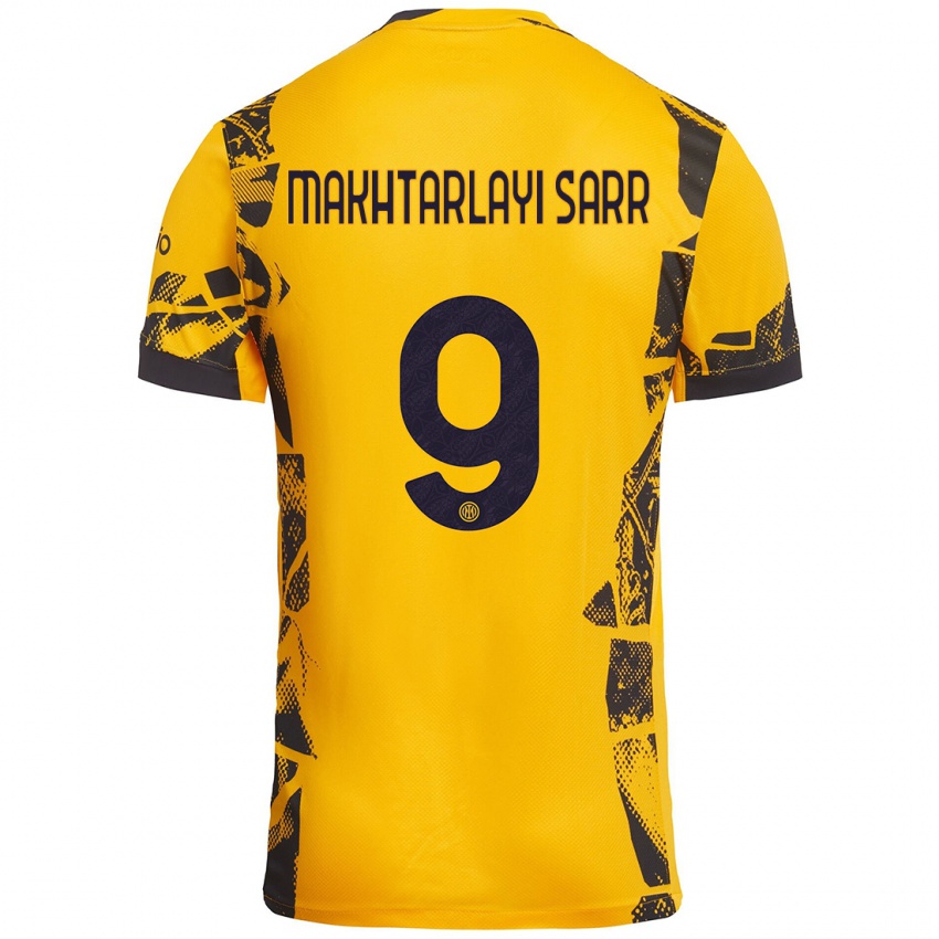 Uomo Maglia Amadou Makhtarlayi Sarr #9 Oro Nero Kit Gara Third 2024/25 Maglietta