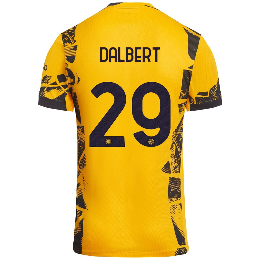 Uomo Maglia Dalbert #29 Oro Nero Kit Gara Third 2024/25 Maglietta