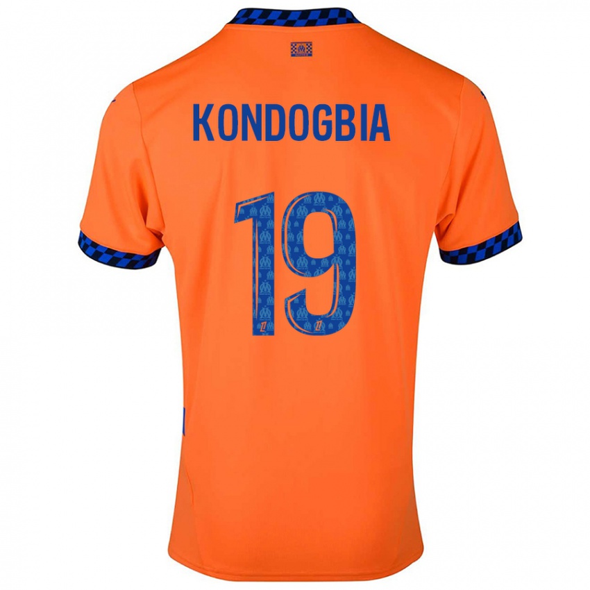 Uomo Maglia Geoffrey Kondogbia #19 Arancione Blu Scuro Kit Gara Third 2024/25 Maglietta