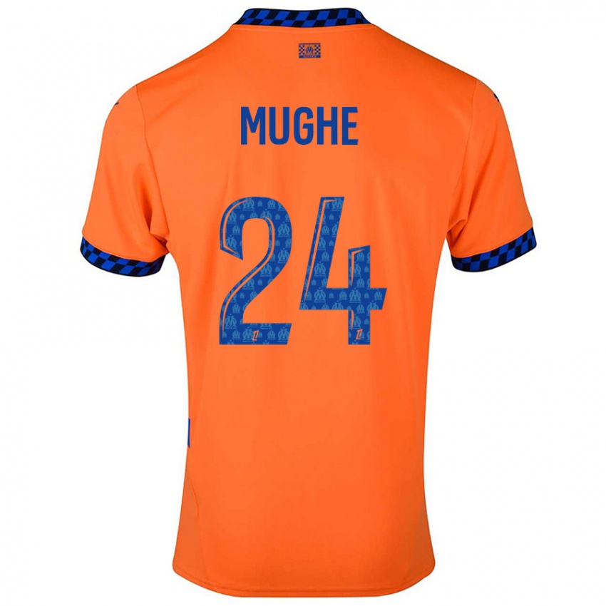 Uomo Maglia François Mughe #24 Arancione Blu Scuro Kit Gara Third 2024/25 Maglietta